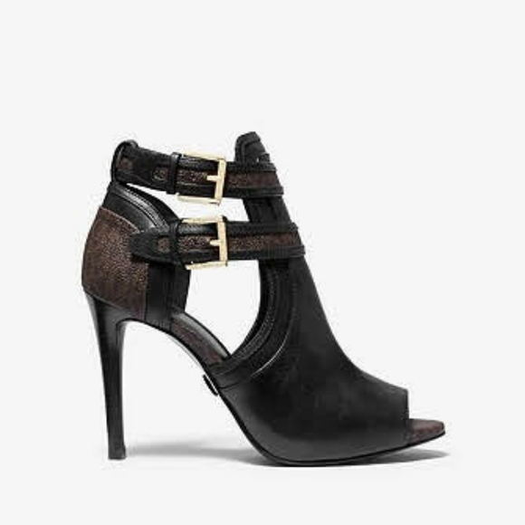 SOLD MICHAEL Kors Blaze Leather/Logo Open Bootie - Picture 10 of 11